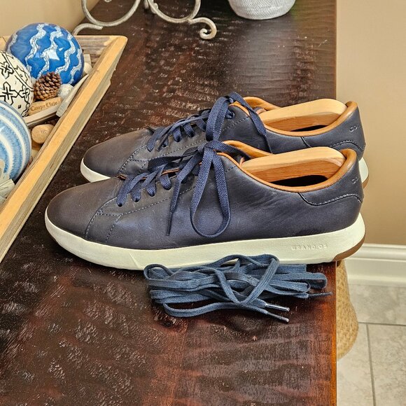 Cole Haan Men's GrandPro Leather Sneaker, Navy, Sz 11.5 - Picture 3 of 16